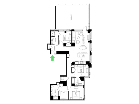 Floor plan for 3 beds, 3 baths, 1704 sqft